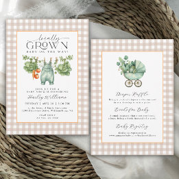 Lokaal Geproduceerde Neutrale Beige Gingham Baby S Kaart