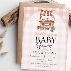 Lokaal geteeld Baby Farmer's Market Baby shower Kaart