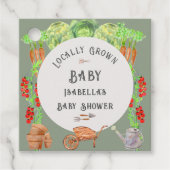 Lokaal geteeld Baby Sage Groen Baby shower Bedankjes Labels (Voorkant)