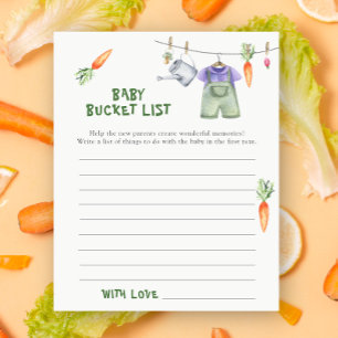 Lokaal geteeld baby shower - Baby bucket list