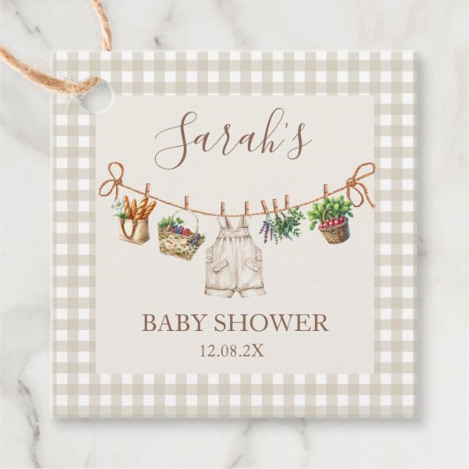 Lokaal geteeld Baby shower Bedankjes Labels (Voorkant)