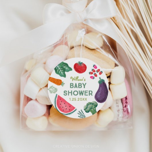 Lokaal geteeld Baby shower begunstigt Stickers