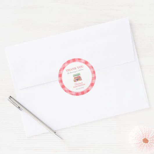 Lokaal geteeld Baby shower Dank u Ronde Sticker (Envelop)