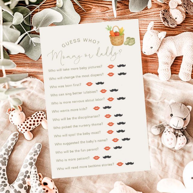 Lokaal geteeld Baby shower "Guess Who" spel (Creator heeft geüpload)