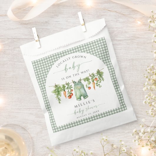 Lokaal geteeld Baby shower gunstzakken Sage Green Bedankzakje (Geknipt)