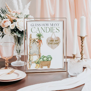 Lokaal geteeld Baby shower Hoeveel Snoepjes Game Poster
