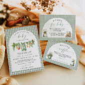 Lokaal geteeld Baby shower Invitation Sage Green Kaart