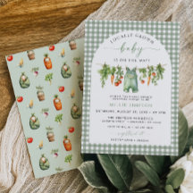 Lokaal geteeld Baby shower Invitation Sage Green