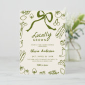 Lokaal geteeld Baby shower Invitation Sjabloon EDI Kaart (Staand voorkant)