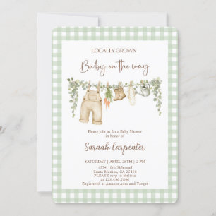 Lokaal geteeld Baby shower Kaart