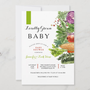 Lokaal geteeld Baby shower Kaart