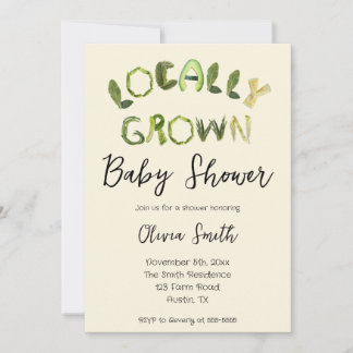 Lokaal geteeld Baby shower Kaart
