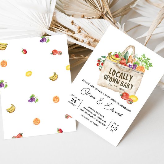 Lokaal geteeld Baby shower Kaart