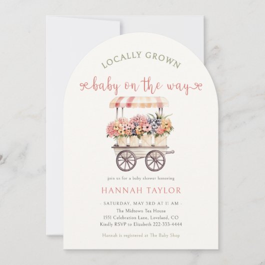 Lokaal geteeld Baby shower Kaart (Voorkant)