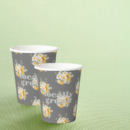 Lokaal geteeld Baby shower | Kleurblok GRIJS Papieren Bekers