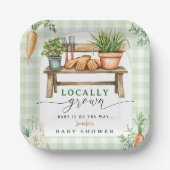 Lokaal geteeld Baby shower Papieren Bordje (Voorkant)