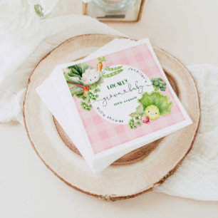 Lokaal geteeld baby shower roze meisje Boerenmarkt Servet