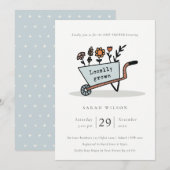 Lokaal geteeld Baby shower van Blauwe Kar Bedankkaart (Voorkant / Achterkant)