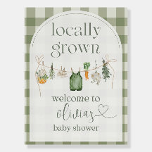 Lokaal geteeld Baby shower welkom teken, Boho Farm