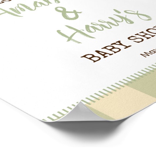 Lokaal geteeld Baby shower welkomstbord Poster (Hoek)