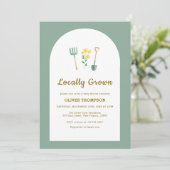 Lokaal geteeld bloementuinieren Baby shower Kaart (Staand voorkant)