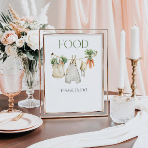 Lokaal geteeld Boerderij Baby shower voedsel Poster