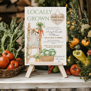 Lokaal geteeld Boerderij Markt Modern Baby shower Kaart