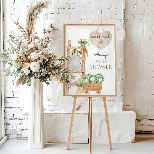 Lokaal geteeld Boerderij Rustiek Baby shower Welko Poster