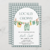 Lokaal geteeld, boeren markeren Baby shower uitnod Kaart (Voorkant / Achterkant)