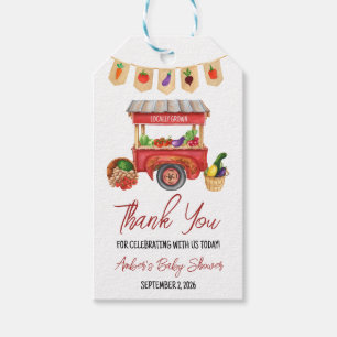 Lokaal geteeld, de markt van de landbouwer Baby sh Cadeaulabel