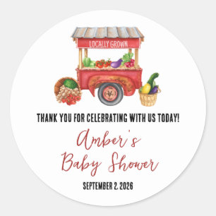 Lokaal geteeld, de markt van de landbouwer Baby sh Ronde Sticker