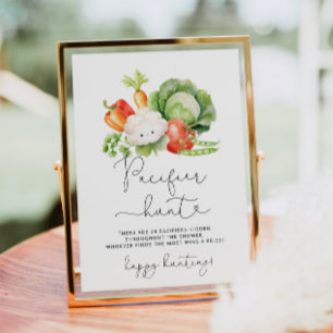 Lokaal geteeld Fopspeen jacht baby shower spel Poster