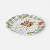 Lokaal geteeld Fresh Market Baby shower Gingham Papieren Bordje (Gekanteld)