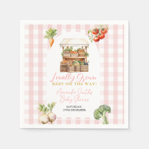 Lokaal geteeld Fresh Market Baby shower Gingham Servet