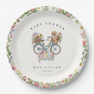 Lokaal Geteeld & Geliefd Baby Shower Papieren Bordje