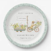 Lokaal geteeld Golden Retriever Floral Baby shower Papieren Bordje (Voorkant)