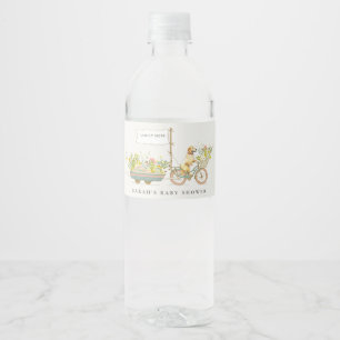 Lokaal geteeld Golden Retriever Floral Baby shower Waterfles Etiket