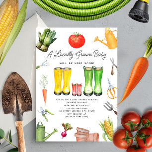 Lokaal geteeld groentetuin neutraal Baby shower Kaart