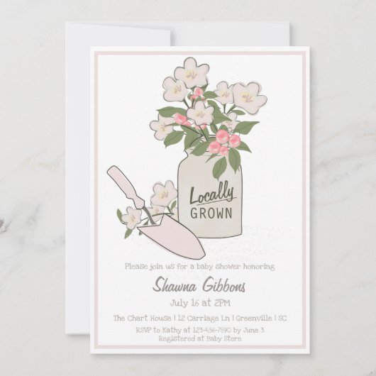 Lokaal geteeld klein Baby shower Kaart (Voorkant)