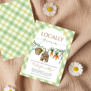 Lokaal geteeld rustieke boeren Baby shower Kaart