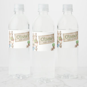 Lokaal geteeld rustieke markt Baby shower Waterfles Etiket