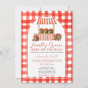 Lokaal geteelde Apple Market Baby shower Gingham Kaart