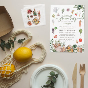 Lokaal geteelde Baby Baby shower van de boerenma Kaart