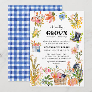 Lokaal geteelde Baby   Baby shower van de boerenma Kaart