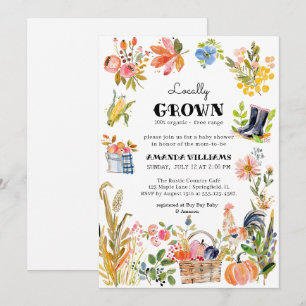 Lokaal geteelde Baby   Baby shower van de boerenma Kaart