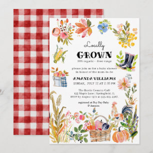 Lokaal geteelde Baby   Baby shower van de boerenma Kaart