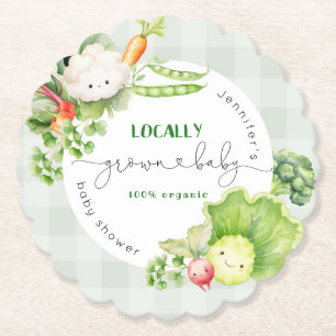 Lokaal geteelde baby Boeren markt baby shower Kartonnen Onderzetters