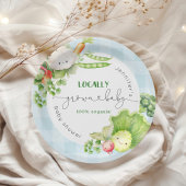 Lokaal geteelde baby Boeren markt baby shower Papieren Bordje