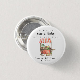 Lokaal geteelde Baby boeren markt kar Baby shower Ronde Button 3,2 Cm