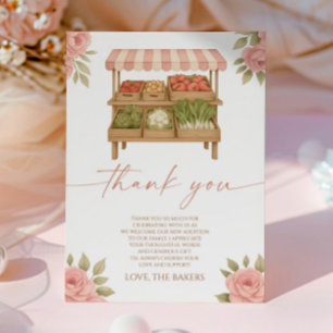 Lokaal Geteelde Baby Boerenmarkt Baby Shower Bedankkaart